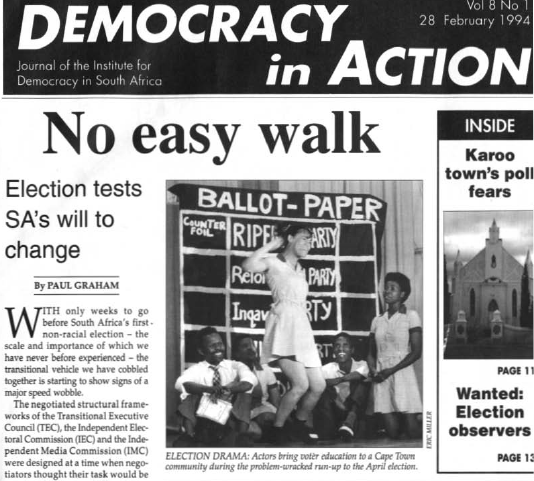 “No Easy Walk” by Paul Graham in Democracy in Action.