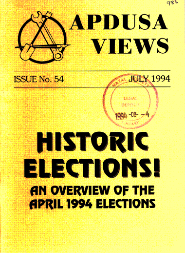 APDUSA News – An overview of the April 1994 elections.