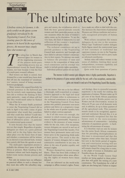The Ultimate Boys in Negotiation News No 11, 21 July 1993. The Ultimate Boys in Negotiation News No 11, 21 July 1993.