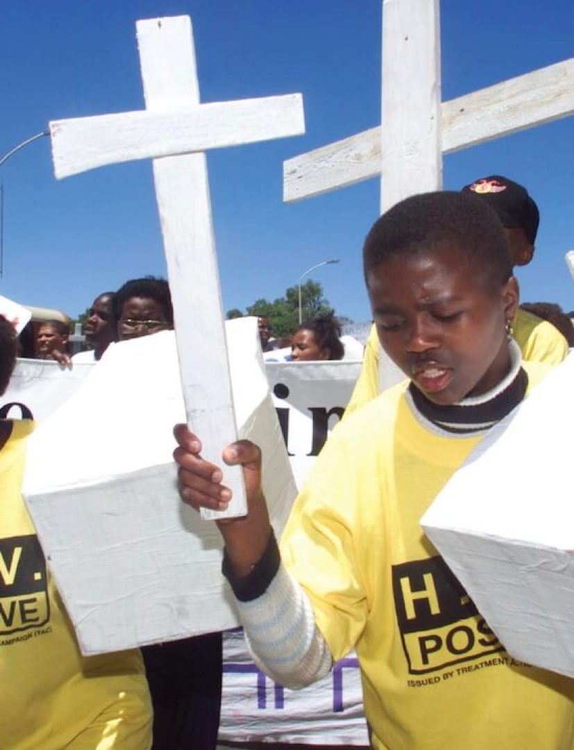 Women protesting against the limited access to Nevirapine.