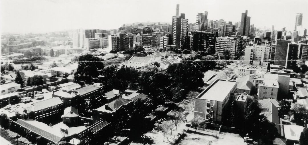 North east view of the site towards Hillbrow, southwest view of the site towards Braamfontien.