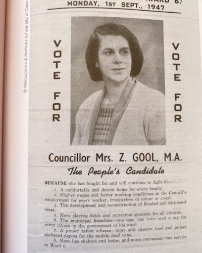 Gool’s poster for election as ward council.