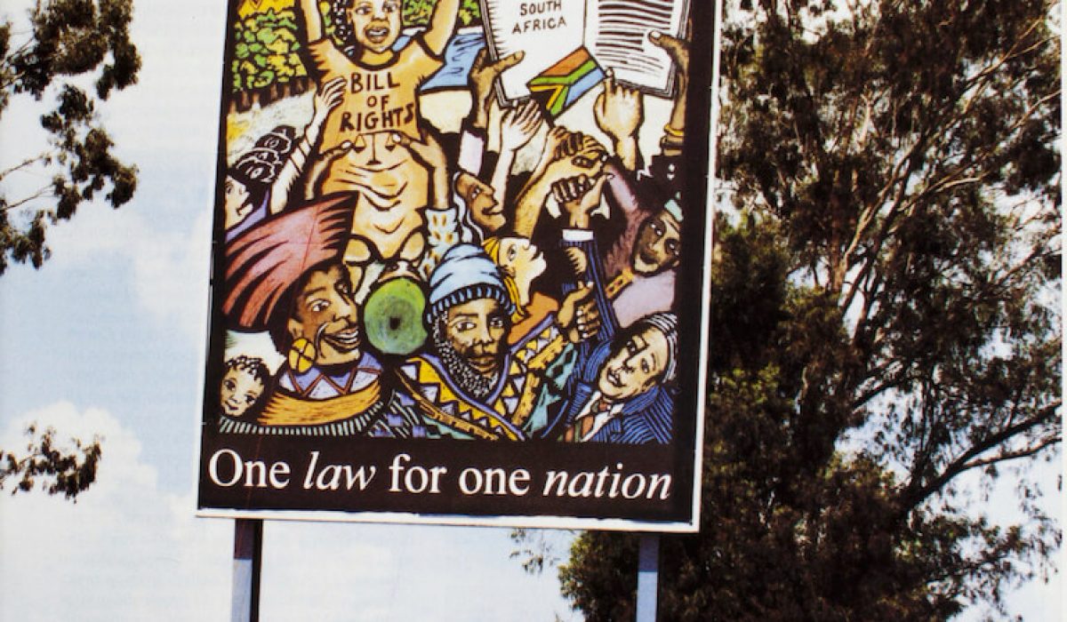 Billboard in Sharpeville when the Constitution was signed into law.